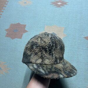 Vintage 80s camo trapper hat flap Trebark camouflage fleece hunting made in USA